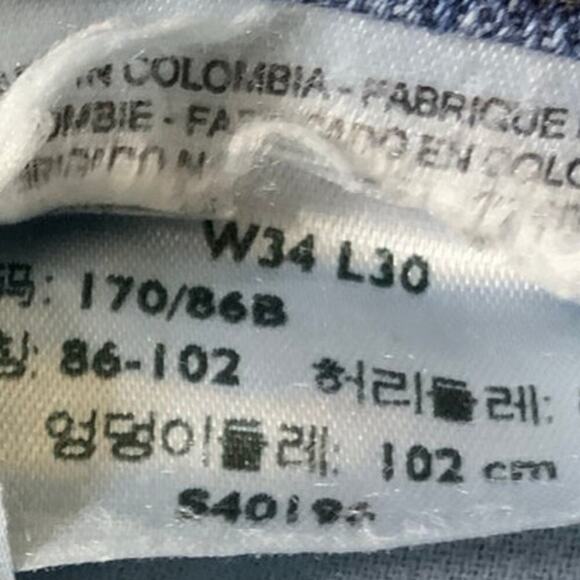 Levi's 505 Jeans Mens Size 34X30 Straight Relaxed Fit Whiskers Medium Wash Denim - Picture 8 of 10